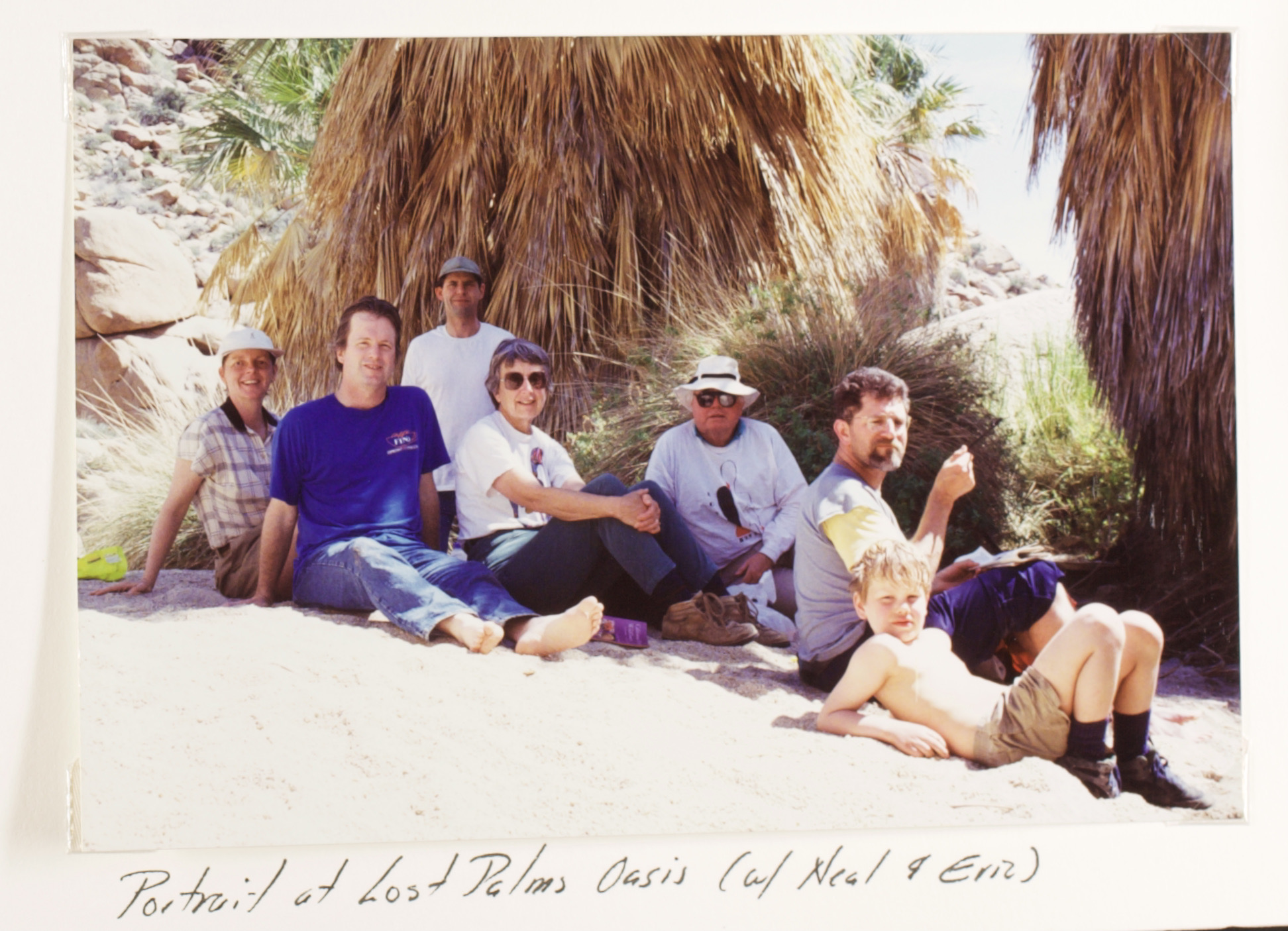 Eric with Peter's family at Lost Palms Oasis